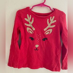 Christmas Long Sleeved Reindeer Shirt Size 4T‎